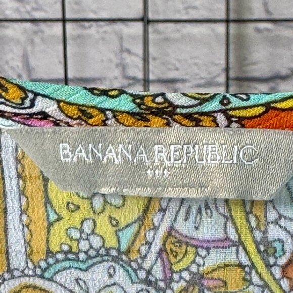 Banana Republic Paisley Sleeveless Blouse Orange Multicolor Size M - Picture 4 of 4